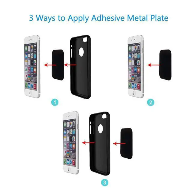 Alt view image 3 of 6 - Mount Metal Plate, Phone Magnet Sticker, Metal Plate for Magnetic Mount 8 Pack