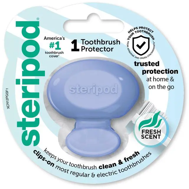 Main image of Clip-On Toothbrush Protector, 1 Count | Fits Most Manual and Electric Brushes, Keeps Toothbrush Clean, Fresh-Scented Thymol, Made without BPA, Travel-Ready
