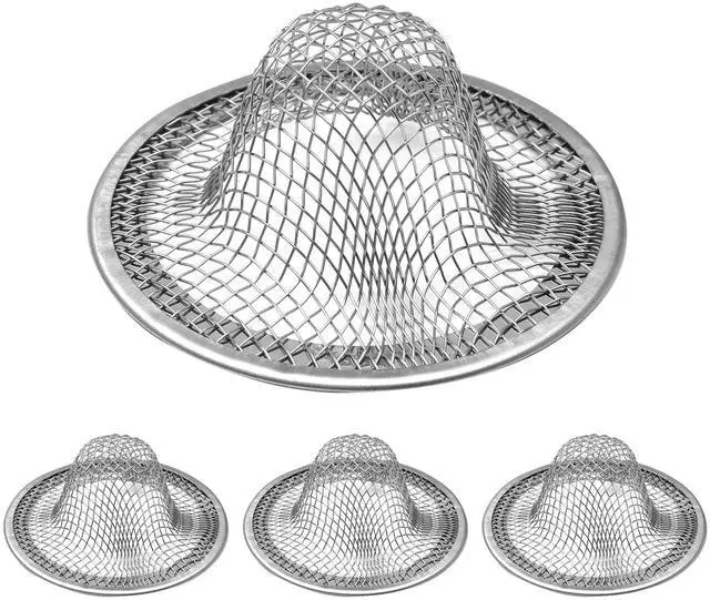Main image of 4PCS Stainless Steel Mesh Sink Strainer, 2.12" Top/0.9" | Slop Basket Filter Trap, Shower Bath Tub Drain, Hair Catcher, For Home Bathrooms