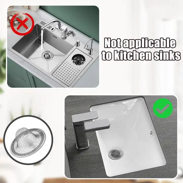 Alt view image 2 of 7 - 4PCS Stainless Steel Mesh Sink Strainer, 2.12" Top/0.9" | Slop Basket Filter Trap, Shower Bath Tub Drain, Hair Catcher, For Home Bathrooms