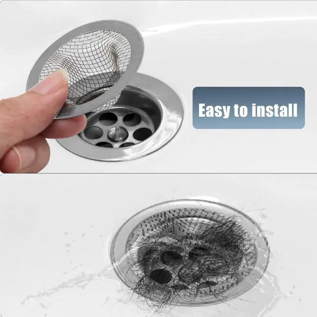 Alt view image 3 of 7 - 4PCS Stainless Steel Mesh Sink Strainer, 2.12" Top/0.9" | Slop Basket Filter Trap, Shower Bath Tub Drain, Hair Catcher, For Home Bathrooms