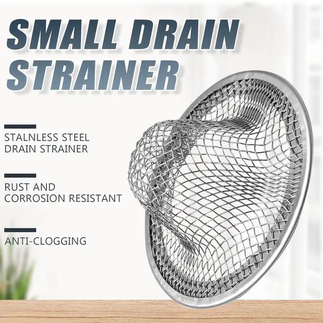 Alt view image 4 of 7 - 4PCS Stainless Steel Mesh Sink Strainer, 2.12" Top/0.9" | Slop Basket Filter Trap, Shower Bath Tub Drain, Hair Catcher, For Home Bathrooms