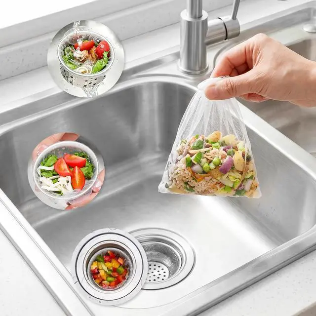 Main image of Disposable Sink Drain Strainer: 200Pack Sourdough Mesh Cover | Sourdough Sink Catcher, Stretchable Mesh, Traps Hair and Food Residue, Helps Reduce Clogs, Kitchen, Bath and Laundry Use