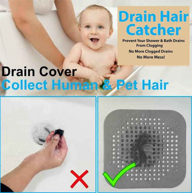 Alt view image 2 of 6 - 2 Pack Hair Catcher Shower Drain is Hair Stopper for Shower Drain Easy to Install Tub Drain Hair Catcher with 4 Suction Cups Suits for Bathroom Bathtub Kitchen