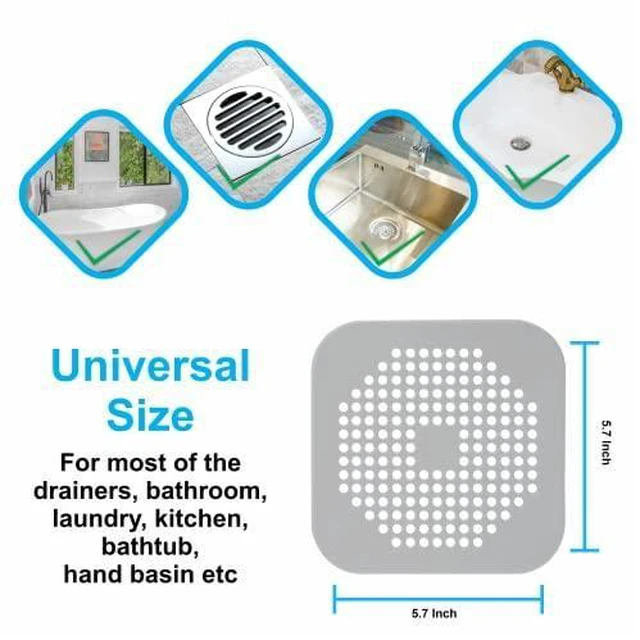 Alt view image 4 of 6 - 2 Pack Hair Catcher Shower Drain is Hair Stopper for Shower Drain Easy to Install Tub Drain Hair Catcher with 4 Suction Cups Suits for Bathroom Bathtub Kitchen