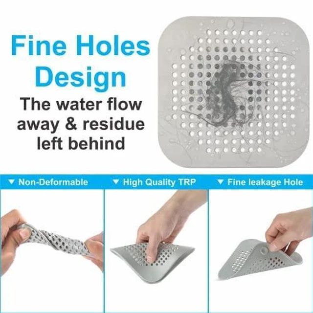 Alt view image 5 of 6 - 2 Pack Hair Catcher Shower Drain is Hair Stopper for Shower Drain Easy to Install Tub Drain Hair Catcher with 4 Suction Cups Suits for Bathroom Bathtub Kitchen