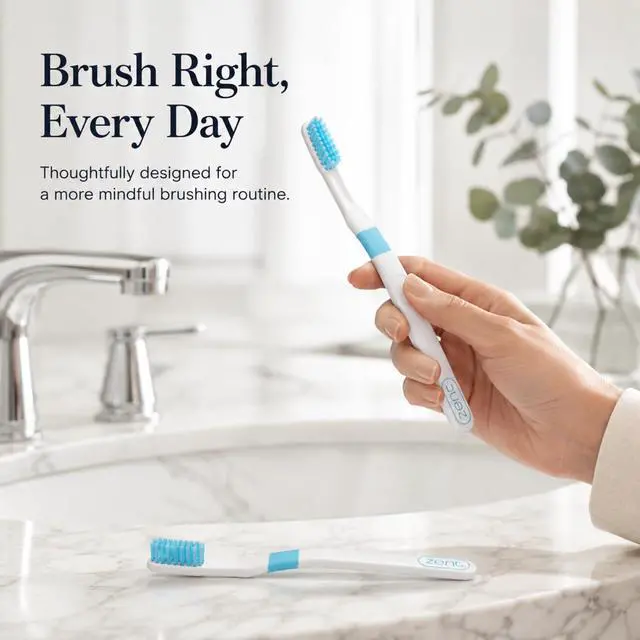 Alt view image 7 of 7 - Patented Pressure-Sensitive Soft Toothbrush for Adults | Protects Gums | Pressure Sensitive with Travel Cap, Designed for Sensitive Teeth and Gums - (Single, Blue)