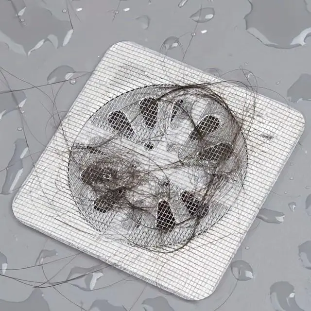 Alt view image 6 of 7 - Disposable Shower Drain Cover Hair Catcher Shower Drain Mesh Stickers, Bathroom, Laundry, Bathtub, Kitchen, Sink, for Human and pet Hair (10 PCS)