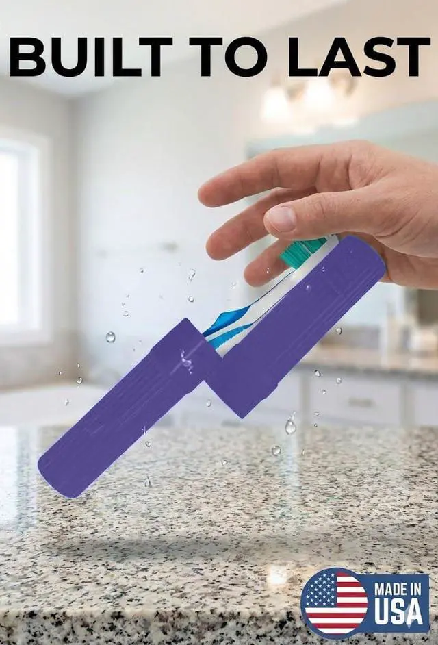 Alt view image 3 of 7 - American Comb Toothbrush Holder - Purple, Made in USA, with Ventilation Holes, for Toothbrush Covers, Toothbrush Holder, Toothbrush Soft, Durable Design, Hygienic Bathroom Accessory