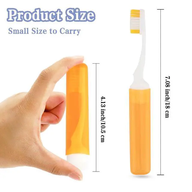 Alt view image 3 of 7 - Travel Toothbrush, 3PCS Travel Toothbrush Set, Mini Toothbrush Soft Portable Toothbrushes Travels with Tooth Brush Cover Small Folding Toothbrushes Individually Wrapped for Camping Home