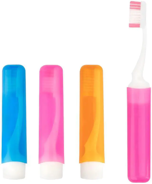Main image of Travel Toothbrush, 3PCS Travel Toothbrush Set, Mini Toothbrush Soft Portable Toothbrushes Travels with Tooth Brush Cover Small Folding Toothbrushes Individually Wrapped for Camping Home
