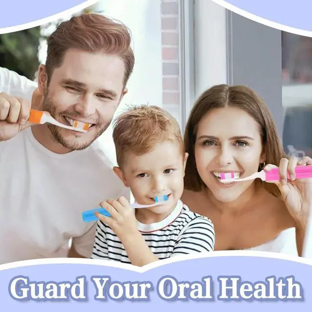 Alt view image 5 of 7 - Travel Toothbrush, 3PCS Travel Toothbrush Set, Mini Toothbrush Soft Portable Toothbrushes Travels with Tooth Brush Cover Small Folding Toothbrushes Individually Wrapped for Camping Home