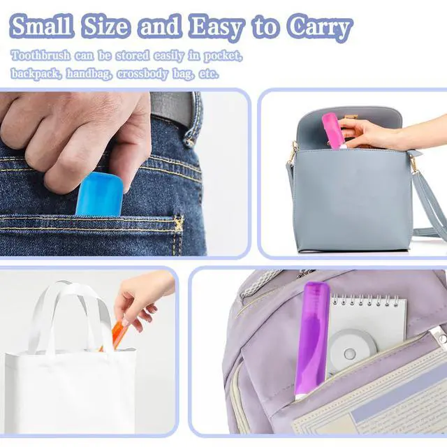 Alt view image 6 of 7 - Travel Toothbrush, 3PCS Travel Toothbrush Set, Mini Toothbrush Soft Portable Toothbrushes Travels with Tooth Brush Cover Small Folding Toothbrushes Individually Wrapped for Camping Home