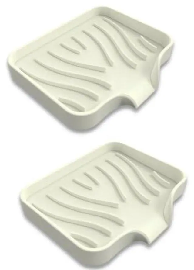 Main image of Silicone Soap Dish with Drainer, Fast Dry Kitchen Bath Beige Small 2-Pack | Soft silicone non-slip holder for sponge, dispenser, scrubber, bottle&cup,Quick-dry prevents mildew in shower, kitchen & bat