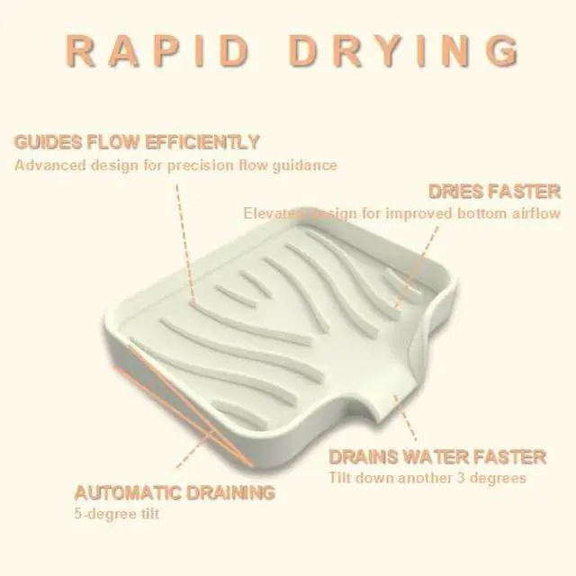 Alt view image 2 of 5 - Silicone Soap Dish with Drainer, Fast Dry Kitchen Bath Beige Small 2-Pack | Soft silicone non-slip holder for sponge, dispenser, scrubber, bottle&cup,Quick-dry prevents mildew in shower, kitchen & bat