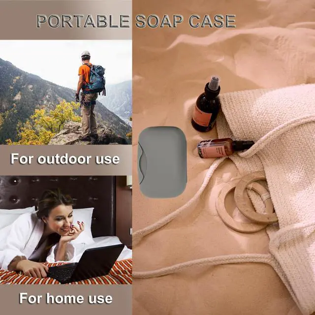 Alt view image 6 of 6 - Travel Soap Holder Bar Soap Dish Shower Soap Saver Case Container Box for Bathroom Camping Gym Vonpri (Gray Without Bag)