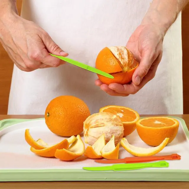 Alt view image 2 of 7 - 6 Pack Orange Peeler Tool Citrus Fruit Opener Kitchen Cutter Plastic Orange Peelers Tools Lemon Citrus Remover Easy Open Citrus Peel Cutter Vegetable Slicer Kitchen Accessories (Orange + Green)