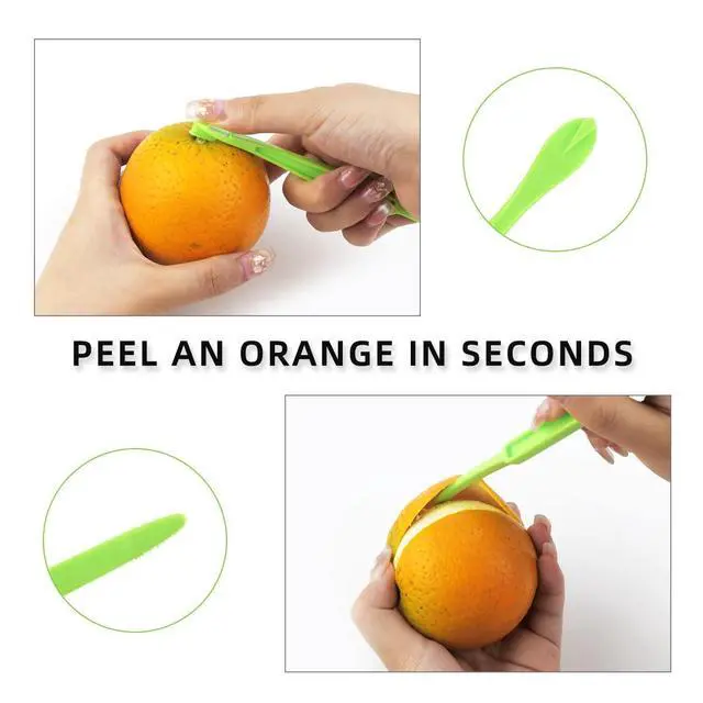 Alt view image 3 of 7 - 6 Pack Orange Peeler Tool Citrus Fruit Opener Kitchen Cutter Plastic Orange Peelers Tools Lemon Citrus Remover Easy Open Citrus Peel Cutter Vegetable Slicer Kitchen Accessories (Orange + Green)