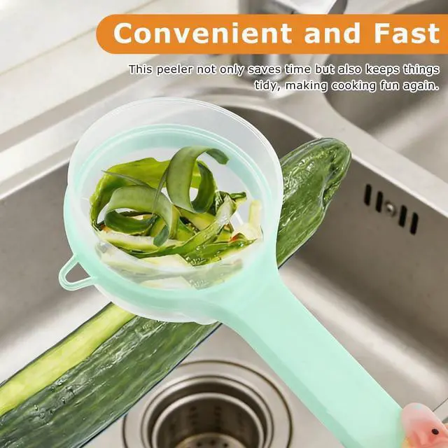 Alt view image 5 of 7 - Fruit and Vegetable Peeler with Storage Box,Double-Sided Stainless Steel Multi-Function Peeler with Container & Catcher, Easy to Clean Peelers for Home Kitchen