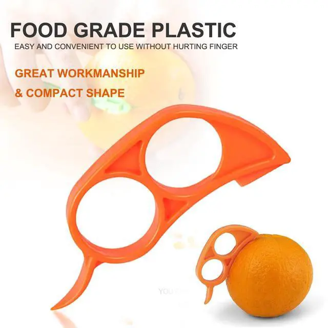 Alt view image 2 of 7 - Orange Peeler Citrus Peel Cutter Plastic Easy Fruit Vegetable Slicer Cutter Lemon Peeler Opener Remover Kitchen Accessory Knife Cooking Tool Kitchen Gadgets Peelers (Style A)