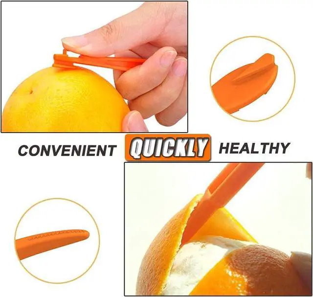 Alt view image 3 of 7 - Orange Citrus Peelers Citrus Lemon Citrus Peel Cutter Plastic Easy Slicer Cutter Peeler Remover Opener Kitchen Accessories Knife Cooking Tool Kitchen Gadgets (Set A)