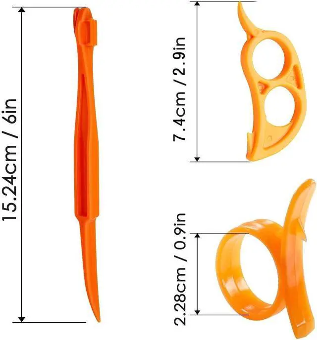 Alt view image 4 of 7 - Orange Citrus Peelers Citrus Lemon Citrus Peel Cutter Plastic Easy Slicer Cutter Peeler Remover Opener Kitchen Accessories Knife Cooking Tool Kitchen Gadgets (Set A)
