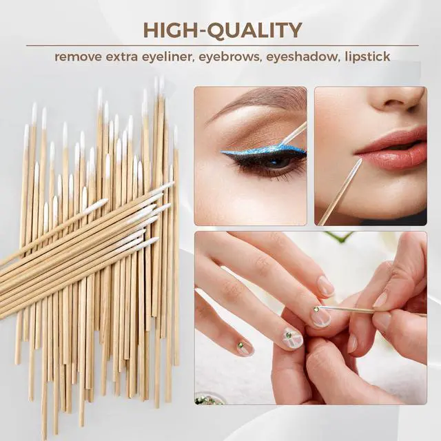 Alt view image 3 of 7 - 200 Pointed Cotton Swabs Precision Tips for Makeup & Cleaning | Pointed Cotton Swabs with Wooden Sticks Deliver Precise Makeup Touch-ups, Cleaning, and Detailed Craft Work