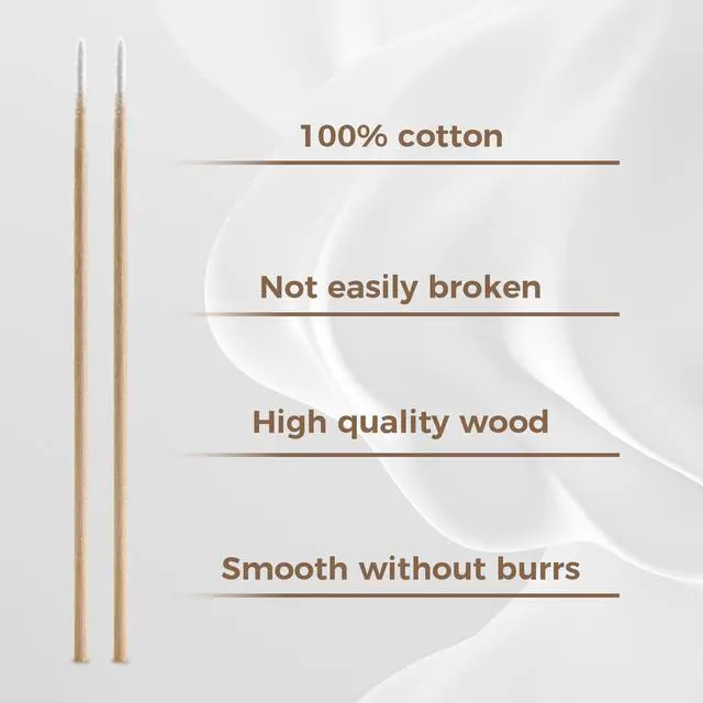 Alt view image 4 of 7 - 200 Pointed Cotton Swabs Precision Tips for Makeup & Cleaning | Pointed Cotton Swabs with Wooden Sticks Deliver Precise Makeup Touch-ups, Cleaning, and Detailed Craft Work