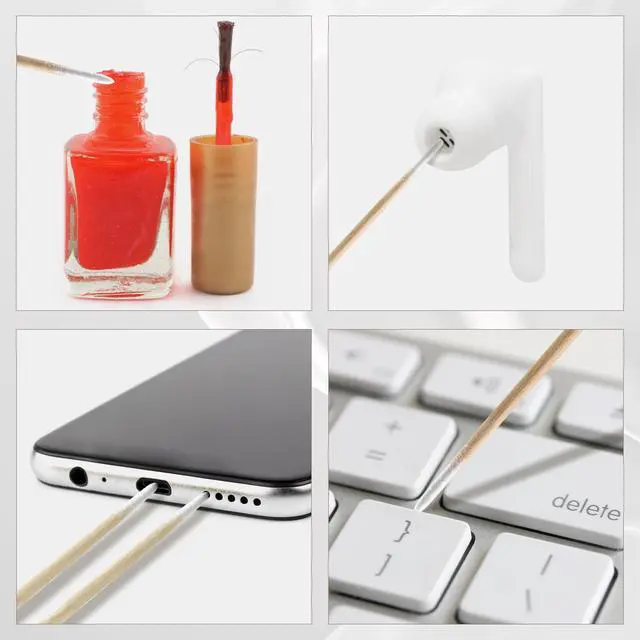 Alt view image 6 of 7 - 200 Pointed Cotton Swabs Precision Tips for Makeup & Cleaning | Pointed Cotton Swabs with Wooden Sticks Deliver Precise Makeup Touch-ups, Cleaning, and Detailed Craft Work
