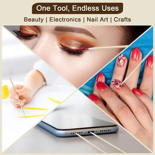 Alt view image 7 of 7 - Pointed Cotton Swabs 4 Inch - 200 Pcs, Precision Tip Swab for Nail | Mini Precision Applicators for Nail, Makeup Touch up, Microblading, Eyebrow Tattoo