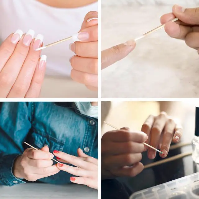 Alt view image 4 of 7 - Pointed Tip Cotton Swabs, 200 Pcs, FSC Certified Wooden Sticks | 4 Inch Micro Cotton Bud, Mini Precision Applicators for Nail Polish Clean, Microblading, Makeup Touch up, Eyebrow Tattoo