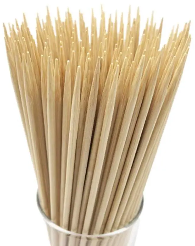 Main image of 4" Natural Bamboo Skewers Sticks for AppetiserFruitCocktailKabobChocolate FountainGrillingBarbecueKitchenCrafting and Party.More Size Choices 4"/6"/8"/10"/12"/14"/16"/17.5"/30"/36"