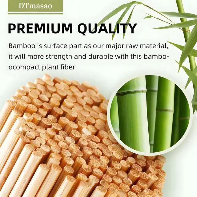 Alt view image 2 of 7 - 200PCS 8 inch Bamboo Skewers for wooden sticks BBQAppetiserFruitCocktailKabobChocolate FountainGrillingKitchencrafting and Party. =3mm, More Size Choices 6"/8"/10"/12"/36"