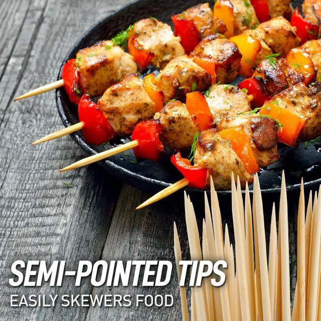 Alt view image 4 of 6 - 100-Pack Natural Bamboo Skewers 6" Durable 4mm Roasting Sticks for BBQ, Grilling, Kabobs, Chocolate Fountain, Fruits & Crafts