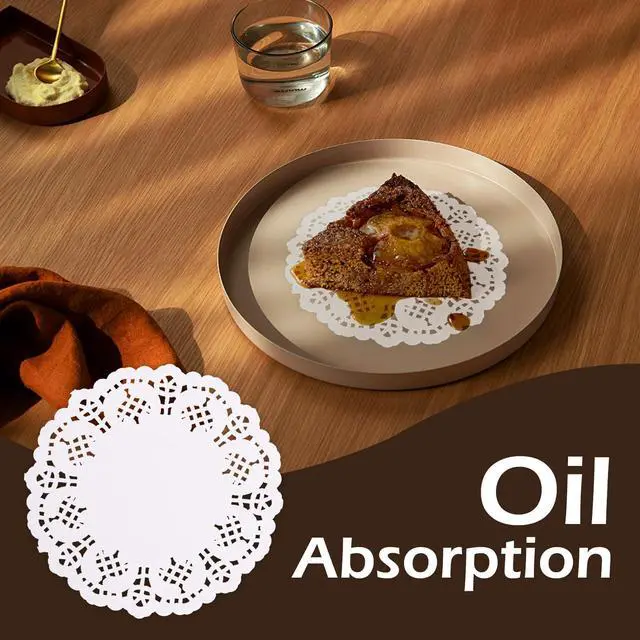 Alt view image 3 of 7 - 100 Pieces Paper Dollies, 4.5 Inch Lace Paper Dollies for Fried Food, Round Disposable Placemats Paper for Table Cakes Desserts White