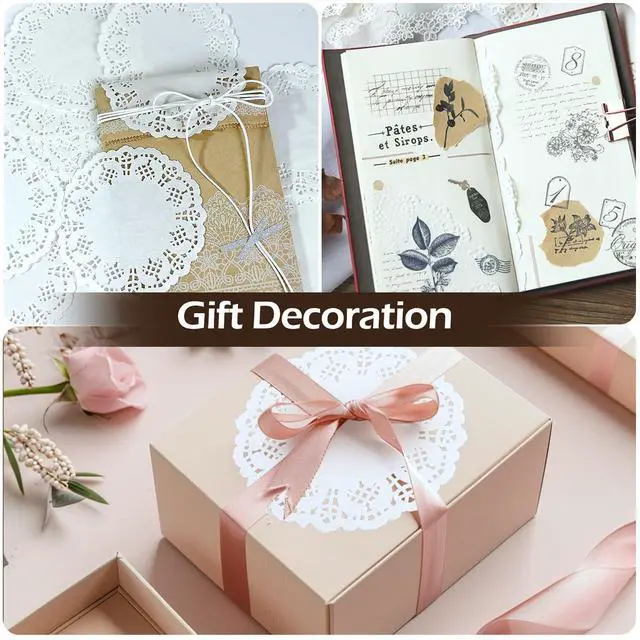 Alt view image 6 of 7 - 100 Pieces Paper Dollies, 4.5 Inch Lace Paper Dollies for Fried Food, Round Disposable Placemats Paper for Table Cakes Desserts White