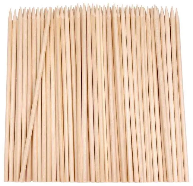 Main image of KTOJOY 6" Natural Bamboo Wooden Skewers the diameter is 4mm (100 PCS) for BBQ, FruitCocktailKabobChocolate FountainAppetiser,GrillingKitchencrafting and Party