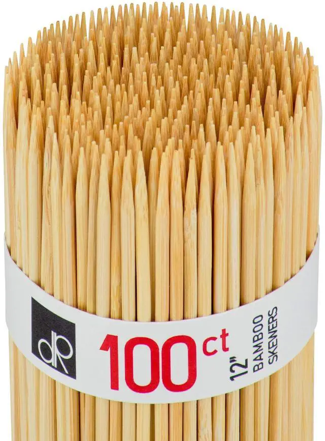 Main image of Bamboo Skewer Sticks, 12 inch, BBQ and Crafting (100 Count)