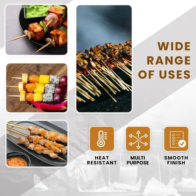 Alt view image 5 of 7 - Bamboo Skewer Sticks, 12 inch, BBQ and Crafting (100 Count)