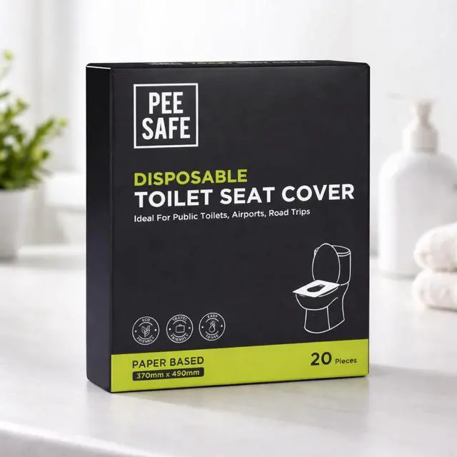 Alt view image 2 of 7 - Disposable Toilet Seat Covers, Paper Based Liners 20 Count | Travel Friendly Hygiene Covers for Restrooms, Airports & Road Trips | Easy to Use Portable Bathroom Covers