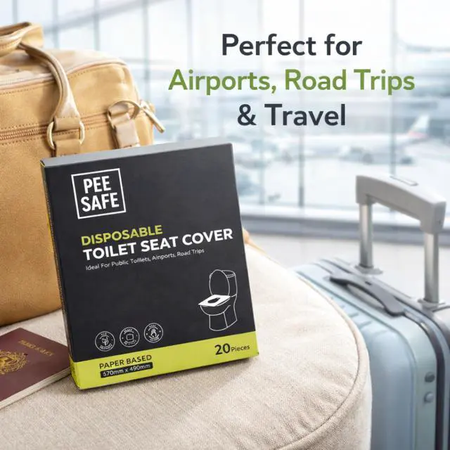 Alt view image 4 of 7 - Disposable Toilet Seat Covers, Paper Based Liners 20 Count | Travel Friendly Hygiene Covers for Restrooms, Airports & Road Trips | Easy to Use Portable Bathroom Covers