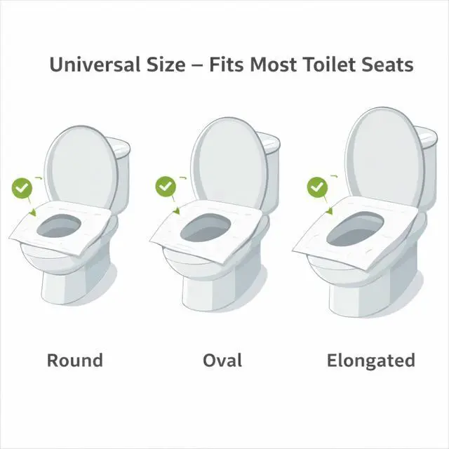 Alt view image 7 of 7 - Disposable Toilet Seat Covers, Paper Based Liners 20 Count | Travel Friendly Hygiene Covers for Restrooms, Airports & Road Trips | Easy to Use Portable Bathroom Covers
