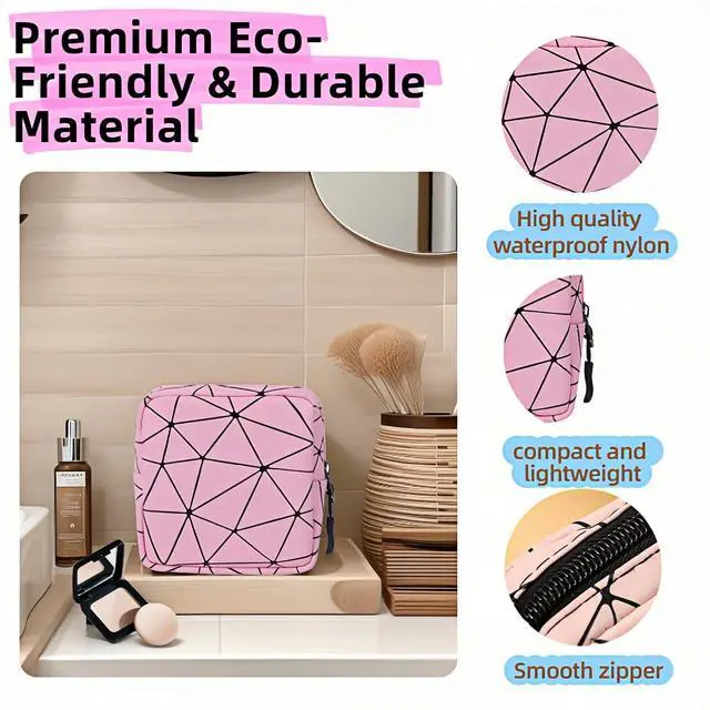 Alt view image 2 of 7 - Sanitary Napkin Storage Bag Menstrual Cup Pouch Period Bag for Teen Girls Portable Menstrual Pad Sanitary Napkin Storage Tampons Holder for Purse (Pink M)