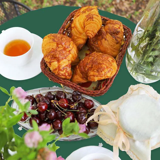 Alt view image 7 of 14 - 2 Pack Green Round Tablecloth 84 x 84 Inch Circle Plastic Table Cover Disposable Table Cloth for Baby Shower Wedding Birthday Party Picnic Round Green Tablecloth
