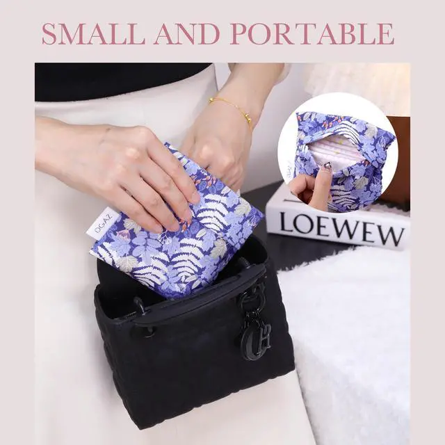 Alt view image 3 of 7 - Sanitary Napkin Storage Bag for Teen Aged Girls (Austere Blue) | For Panty Liners/Tampons/Menstrual Cup/Small Cosmetic Organizer,Soft Skin-friendly