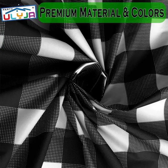 Alt view image 3 of 7 - Black Gingham Checkered 2 Pack Plastic Tablecloth Rectangle 54 x 108 Inches Disposable Onyx Buffalo Plaid Sturdy Table Covers for Dining, Birthday, Wedding, Picnic, Event and Outdoor Use