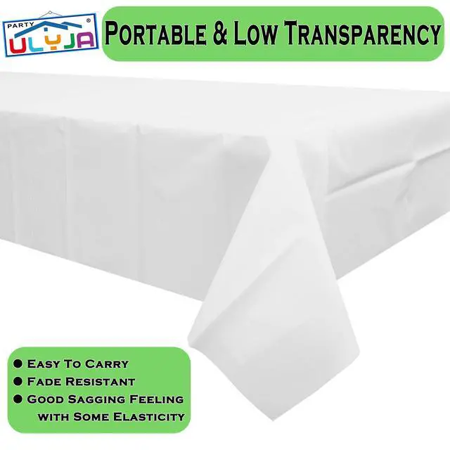 Alt view image 5 of 7 - Black Gingham Checkered 2 Pack Plastic Tablecloth Rectangle 54 x 108 Inches Disposable Onyx Buffalo Plaid Sturdy Table Covers for Dining, Birthday, Wedding, Picnic, Event and Outdoor Use