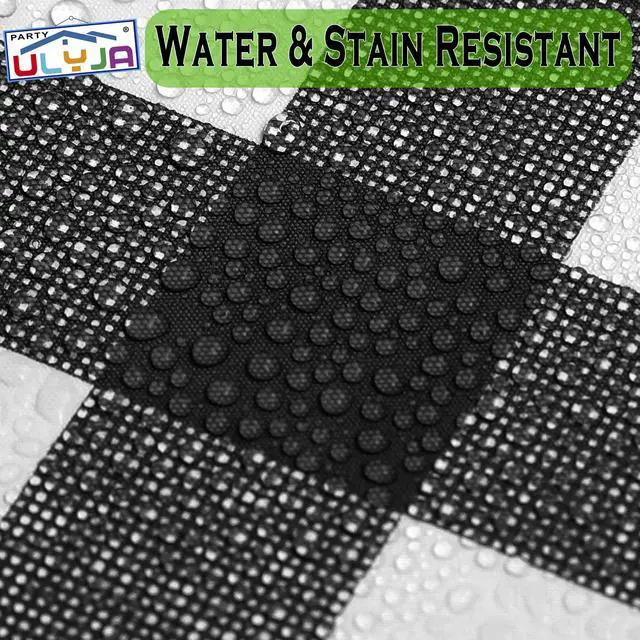 Alt view image 4 of 7 - Black Gingham Checkered 2 Pack Plastic Tablecloth Rectangle 54 x 108 Inches Disposable Onyx Buffalo Plaid Sturdy Table Covers for Dining, Birthday, Wedding, Picnic, Event and Outdoor Use