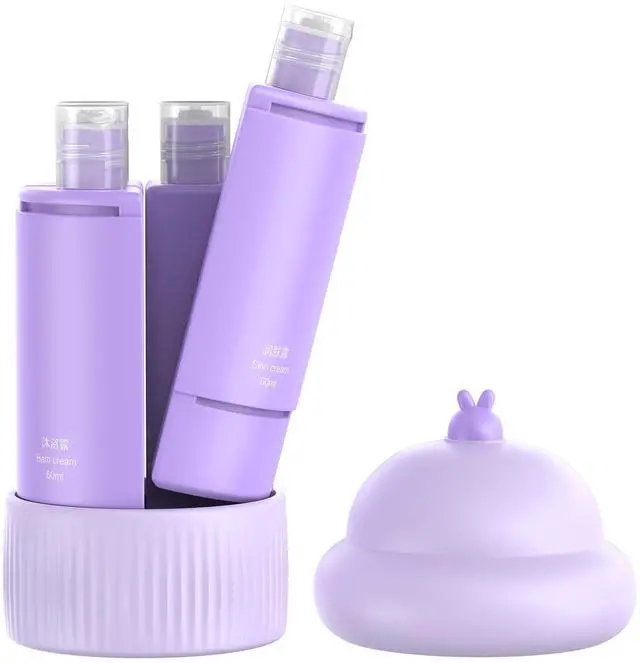 Main image of 4 in 1 Travel Dispenser Bottle, 4 * 60ML/2oz TSA Approved Travel Size Toiletries, Leak Proof Refillable Travel Bottles for Shampoo Lotion Shower Gel, Perfect for Camping Gym