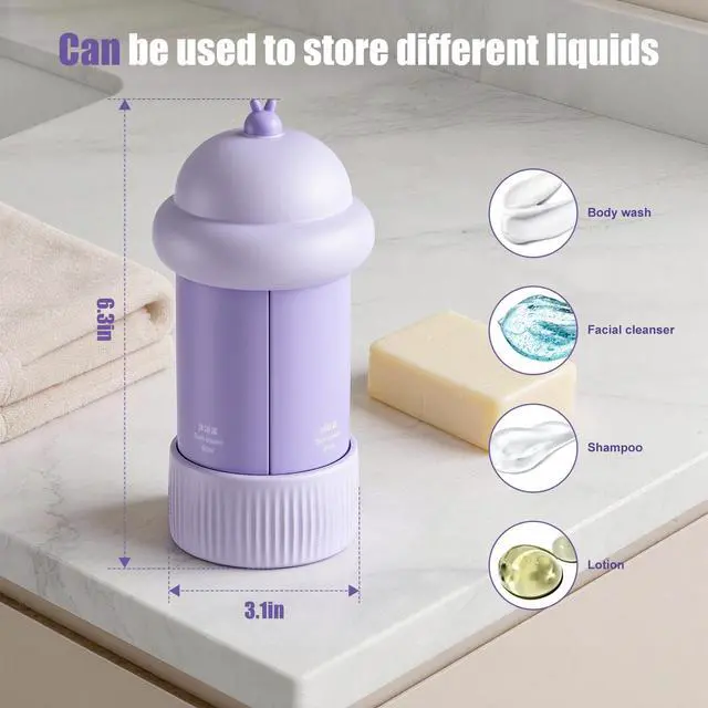 Alt view image 2 of 20 - 4 in 1 Travel Dispenser Bottle, 4 * 60ML/2oz TSA Approved Travel Size Toiletries, Leak Proof Refillable Travel Bottles for Shampoo Lotion Shower Gel, Perfect for Camping Gym
